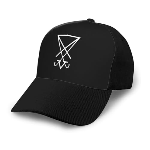 Occult Sigil of Lucifer Satanic Bonnets Curved Brim Mesh Baseball Cap Casual Sun Hat Unisex