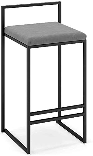 INDIAN DECOR. 21033 Bar Stool Grey Counter high Stool with Velvet Cushion Heavy Breakfast Chair Suitable for Bars, cafes, Kitchens Metal Counter Chair (Color : Gray, Size : 66cm/26in) - Made in India