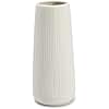 Ceramic Vase for Flower, Matte Black Ribbed Ceramic Vase for Home Decor, Nordic Minimalist Vase for Pampas Grass, Flowers Vases for Kitchen, Living Room, Bedroom, Office, Shelf Table (White)