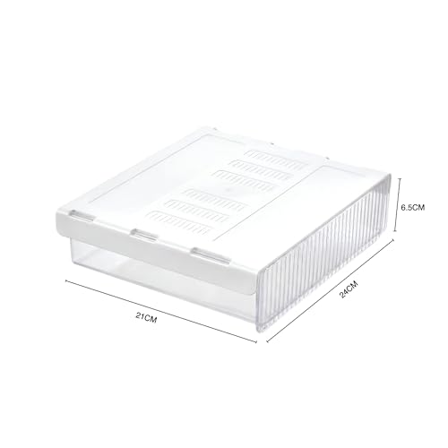 oddpod ™ Reed Under The Table Hidden Drawer/Acrylic Desk Organiser For Home & Office - White (Medium), Stationery