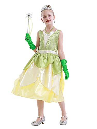 Vestido de princesa rana verde para niñas 3-4 T miniatura 2