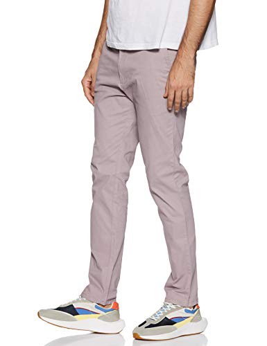 Image of Marks & Spencer Mens Solid Mid Rise Slim Fit Chinos