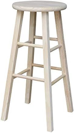 International Concepts 30-Inch Round Top Stool, Unfinished