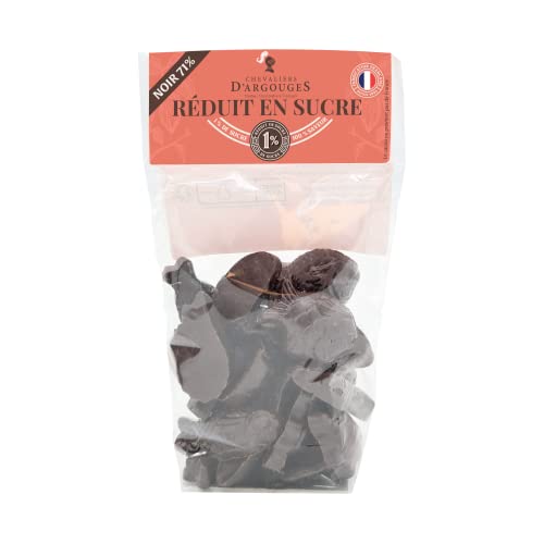 CHEVALIERS D'ARGOUGES Maîtres Chocolatiers Français - Fritures réduites en sucre (1% de sucre ajouté) chocolat noir 71% - Chocolat de Pâques - Sachet 135g