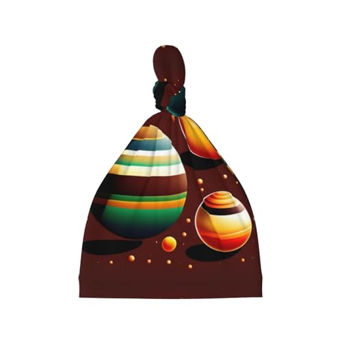 Baby Beanie Planets in Space Knotted Hat - Soft, Warm, Comfortable, Headwear for Newborns, 0-6 Months Black