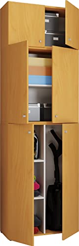 VCM Wooden Broom Cupboard Vacuum Cleaner Household Cabinet Hinged Doors Lona A Wooden Broom Cupboard Vacuum Cleaner Household Cabinet Hinged Doors Lona A Beech