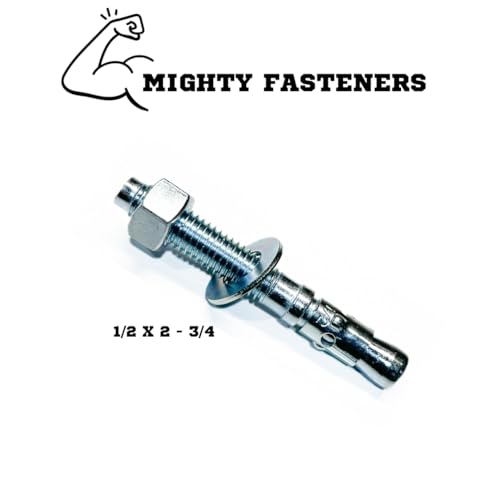 zinc-plated steel wedge anchors 1234 x 2-3434 - heavy-duty mounting bolts for concrete - 25 pack