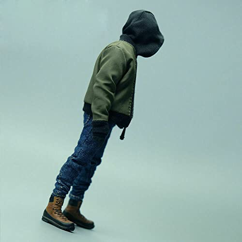 1/12 Scale Trendy Jacket Blue Jeans Boots Shoes Model Clothes for 6" Action Figure Body Accessories (Jacket + Jeans)4