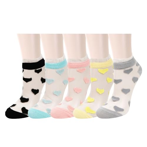 Image of Benefeet Sox Sheer Socks for Women Girls Mesh Ankle Socks Transparent Mesh Lace Sock Cute Thin Nylon See Through Sock