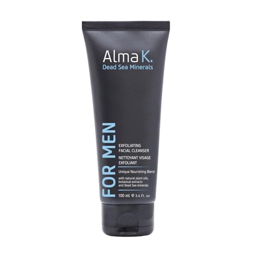 ALMA K Exfoliating Facial Cleanser - Pre-Shave Face Wash for Men - Face Exfoliator - Hydrating Facial Cleanser - 3.4 oz