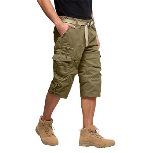 TOFOTL Bermuda Cargo D'été Pantalon Slim Homme Short Randonnée Treillis Militaire Droite Vetements Mode Short Randonnée Homme de Chasse Pantalon Cargo...