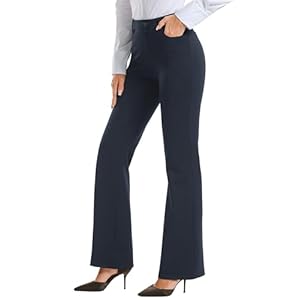 Stelle Women 28″/30″/ 32″ Bootcut Dress Pants Business Casual Work Pants with Pockets Pull On Regular Slacks for Office
