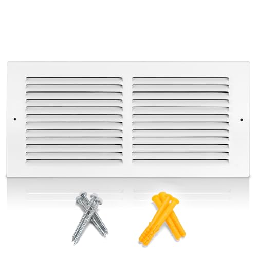 PionerialX 14W x 6H [Duct Opening Size] Steel Return Air Grille | HVAC White Rust-Resistant Vent Cover for Wall & Ceiling AC Cold Air Return Overall Dimensions 15.75W x 7.75H