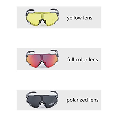 Lunette de sport solide et légère polarisée UV 400 homme femme avec 3 verres interchangeables pour le cyclisme, la pêche, le golf, la course + cordon + socle verre myopie (+ étui et pochette OFFERT) - Image 4