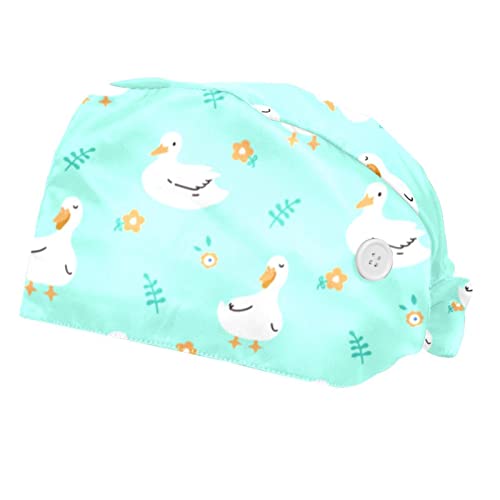 Casquettes de travail JDEZ ajustables et fleuries pour la cuisine et le soin