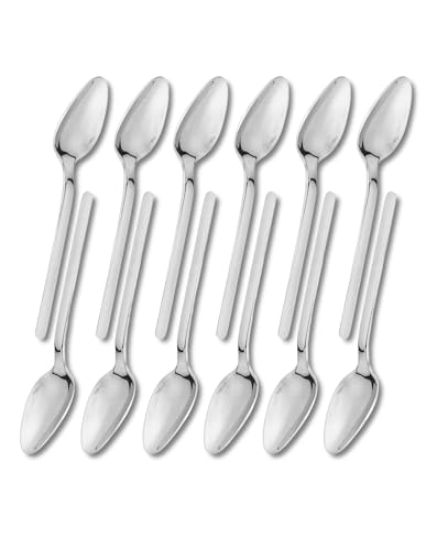 Cuchara Acero Inoxidable 316 - Juego de 6 cucharas soperas y cucharillas postre, diseño clásico pulido espejo, resistente y sin bordes cortantes, uso diario y restaurantes