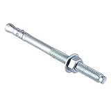 Party Animals 3/8 x 3-3/4 Inch Wedge Anchor, 10 PCs Zinc-Plated Industrial Anchor Bolts for Cement, Concrete