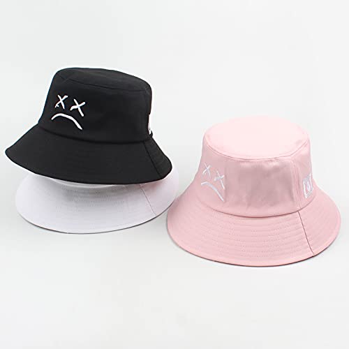Domary Chapéu de balde masculino feminino rosto chorando bordado cor sólida verão viagem praia pára-