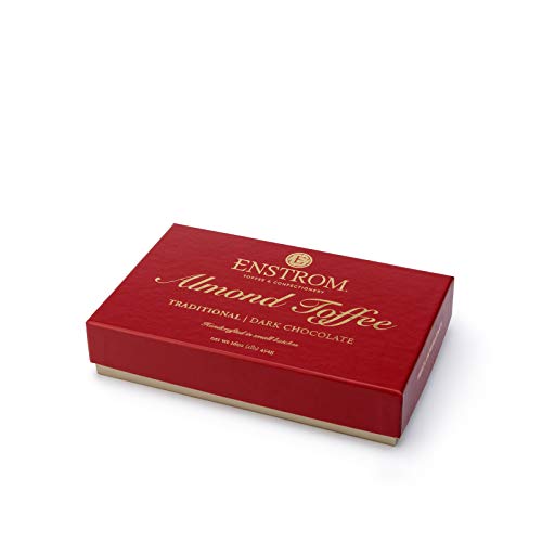 Enstrom Dark Chocolate Almond Toffee 1lb box | Handcrafted | Gluten Free | Kosher Dairy | All Natural