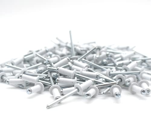 DOJA Industrial | Weiße Alu Blindnieten 4,8x12mm | PACK 100 | Popnieten zum Verbinden aller Arten von Dünnen Werkstoffen für Pneumatische/Manuelle Nieten - Maschinen | Nietenzange Set | Blindniete