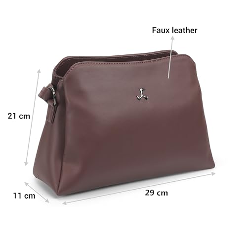 Image of Mochi Women Casual Faux leather Soft Body Zipper closure Solid Sling Bag
