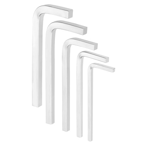 sourcing map 5Pcs L-Shaped Square Head Wrench 3/4/5/6/7mm Chromium Vanadium Steel CR-V L-Key 4 Points Metric Bolt Wrenches Repairing Tool for Basic Home Repair DIY Project