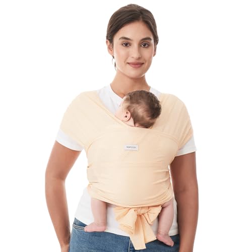 Image of Momcozy Baby Carrier AirMesh - The Perfect Summer Sling for Newborns to Toddler 8-35 lbs - Cooling Fabric Baby Wrap, Lightweight, Ergonomic, and Easy to Wear, Light Beige