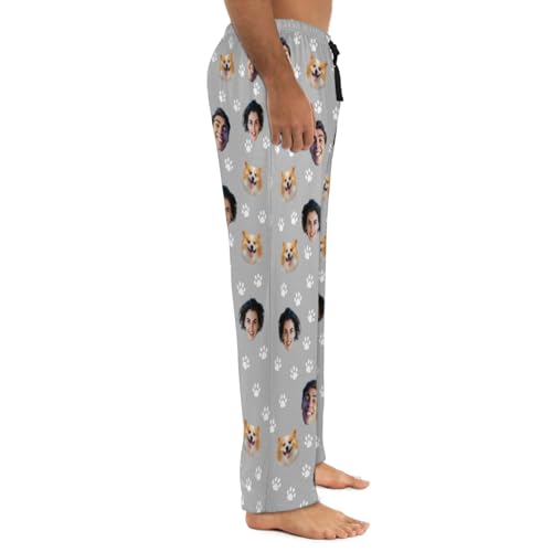 Customized Gifts for Men Women - Custom Heart Funny Dog Cat Pajama Pants - Custom Valentines Mens PJ Pants with Face on Them3