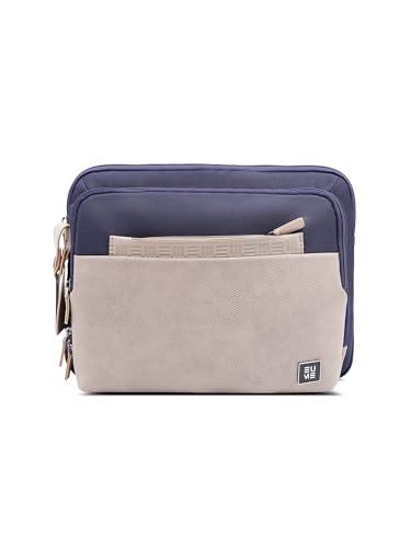 Image of EUME Workport Tablet Sling Bag for Men | Office Bag for Men & Women | With Padded Compartment | Vegan Leather & Nylon Fabric | Fits MacBook Air 13 inch, iPad 7L & Tablets Up to 13 inch