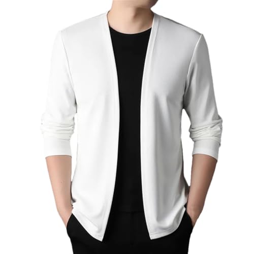 Men's Cardigan Sweater Long Sleeve Comfortable Casual Solid Color Knitted Sweater Tops