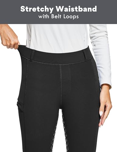 Fitst4 Sports Women'S Winter Horse Riding Pants With Zipper Pockets Full Seat Riding Tights Fleece Lined Equestrian Breeches For Women Black M thumb #2