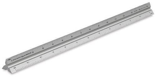 Image of Alumicolor Aluminum Architect Metric Solid Drafting Scale, 30CM, Silver