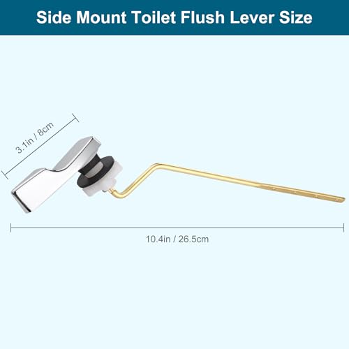 Image of Universal Side Mount Metal Toilet Handle Replacement Kit, Chrome | Compatible with American Standard /Mansfield /Gerber /TOTO /Kohler Toilet, Toilet Tank Flusher Lever with Flapper Chain