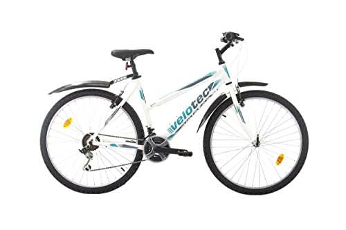 Multibrand PROBIKE 6th Sense Bicicleta de montaña de 26 Pulgadas, Marco de Aluminio, 18 velocidades, Bicicleta para niñas y Mujer, Adecuada a Partir de 155 cm – 175 cm (Blanco, Azul, Aluminio)