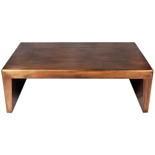 Pemberly Row Aerodynamic Metal-Cladded Solid Wood Coffee Table, 54 in