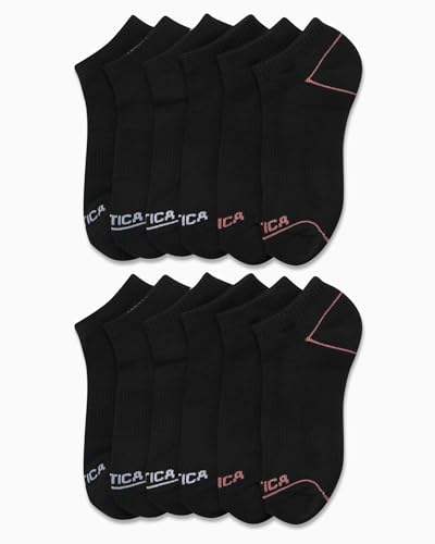 Image of Nautica Womens Low Cut Socks - 12 Pack Breathable Mesh Cushioned Athletic Performance No Show Socks for Women