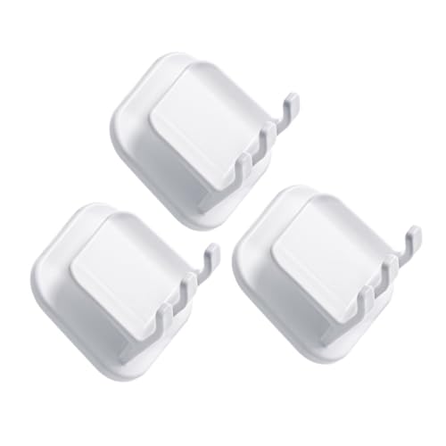 lurrose 3個 壁掛け式歯ブラシスタンド ホワイト 歯磨きコップ マウスウォッシュカップホルダー 水切り収納 壁に跡が残らず浴室に