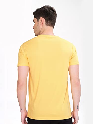 Image of TECHNOSPORT Men's Slim Fit Polyester Activewear Sports T-Shirt with Moisture-Wicking Comfort for Workout, Running & Gym