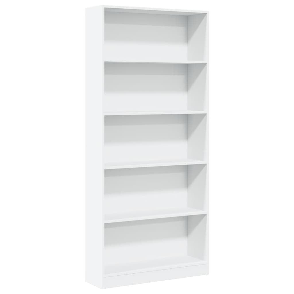vidaXL Estantería de Madera de ingeniería Blanca 80x24x176 cm, estantería de Libros, librería, Estante de Almacenamiento, Armario de Almacenamiento