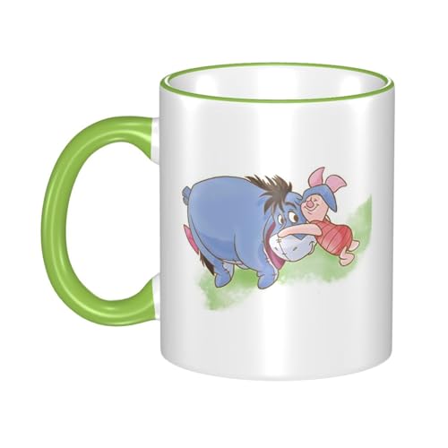 くまのプーさん マグカップ 保温・保冷 電子レンジ対応 コーヒーカップ 陶器 セラミック 耐高温 軽量 個性人気 誕生日プレゼント大容量 Green