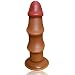 Realistic Bamboo Dildo, Lifelike Penis Design Sex Toys Suction Cup Women Masturbation Couple Flirt(Brown)