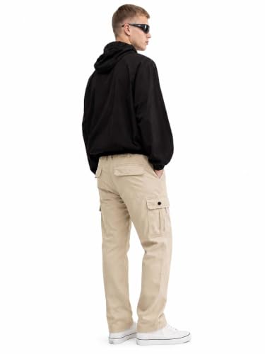 Image of Lymio Men Cargo | Cotton Cargo Pants for Men | Regular Fit High Rise Solid Pants (117-120)