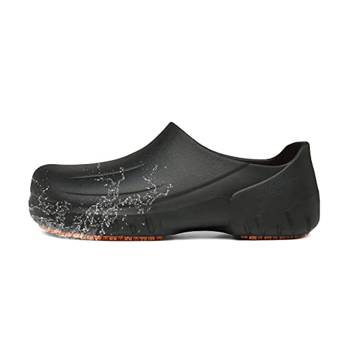 Men's Non Slip Work Shoes for Chef, Oil Resistant Chef Shoes for Men, Food Service Shoes for Restaurant, Zapatos de Cocina para Hombres Black