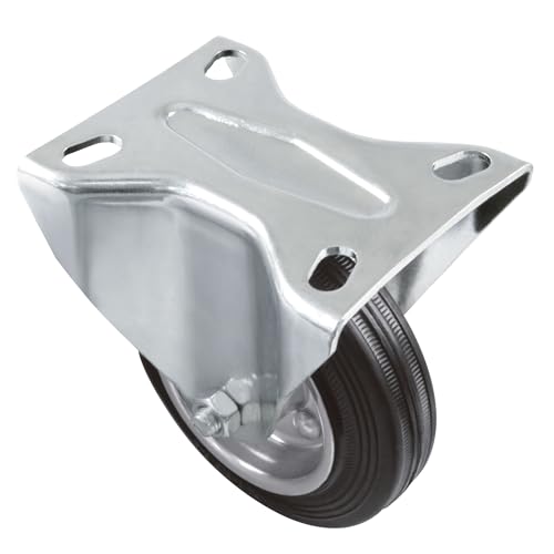 Amig - Pack de 4 Roulettes Fixes | Ø 80 mm | Roulettes pour Déplacer des Meubles ou des Électroménagers | Poids Maximum 70 kg | Pour Déplacer des Meubles Lourds | Roulements à Rouleaux