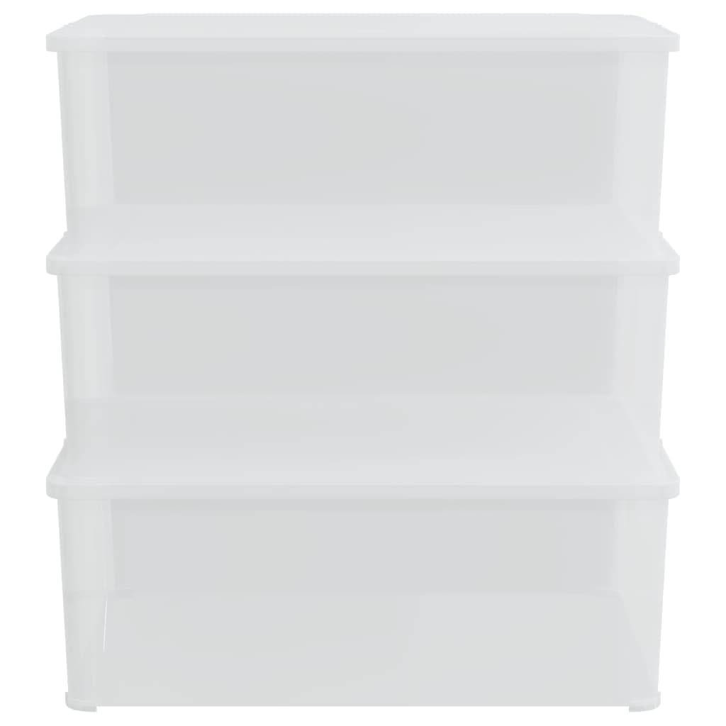 Aufbewahrungsboxen 3 STK Kunststoff 10 L transparent stapelbar mit Deckel und Verschlussklammern, platzsparend für Haushalt Küche Büro Schlafzimmer zur Ordnung und Aufbewahrung