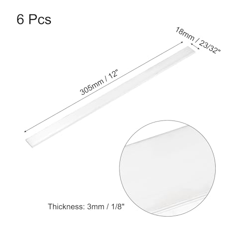 Image of MECCANIXITY 6 Pcs Square Aluminum Flat Bar, 1 /8 inch (3mm) Thick x 23 /32 inch (18mm) Width x 12 inch (305mm) Long 6061 Aluminum Flat Plate Solid New Mill Stock Silver for Industrial Building