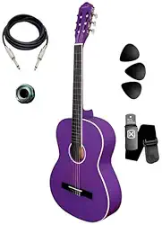 Violão Elétrico Giannini Canhoto N14 Lh Estudante Nylon (Purple Satin)