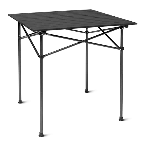 Amazon Basics Mesa de Camping, Alta, 70.3 cm (W) x 70.3 cm (D) x 69.8 cm (H), Negro