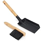 Coal Shovel and Hearth Brush Set, Fireplace Shovel and Brush Made of Natural Wood and Quality PP, Hearth Tidy Set, Fireplace Tool Set, Fireplace Firepit Tools, Metal Brush Pan Set