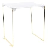 U Brands Mesh Locker Organizer Shelf, 11' x 10' x 12', White and Gold, Back to School Essentials, Stackable, Fits Standard Size School Lockers